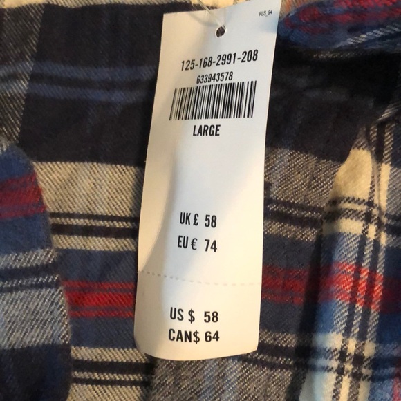 Men’s red and blue flannel shirt - Picture 4 of 4